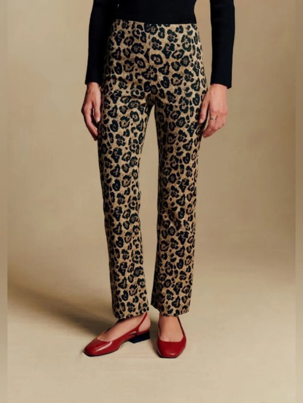 Sezane Ciara Trouser in Jacquard Leopard Size 8